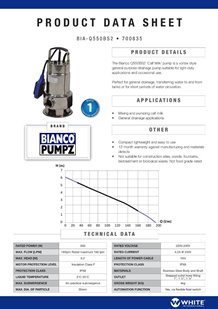 Bianco Submersible Sump Pump QB550B