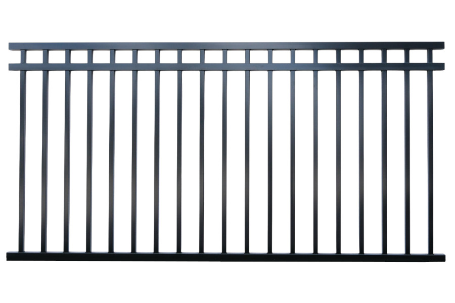 Aluminium Double Top Rail Fence Panel 1800x2400mm Black