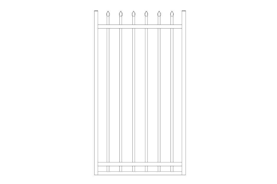 Garrison Gate 1.8mH x 1.0mW Aluminium Powder Coated Black