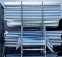 Galvanised pipe steel posts and struts